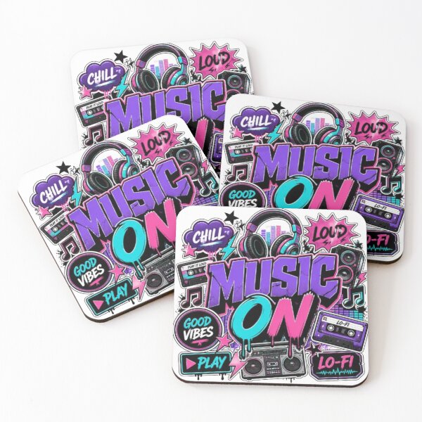 Item preview, MUSIC ON Graffiti Sticker | Neon Music Lover Design | Lo-Fi Aesthetic Vinyl Decal designed and sold by Stylestickers55.