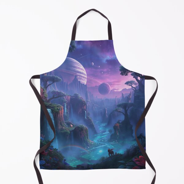 Item preview, Galactic Bioluminescent Waterfall Forest Landscape designed and sold by Luminous Wilds.