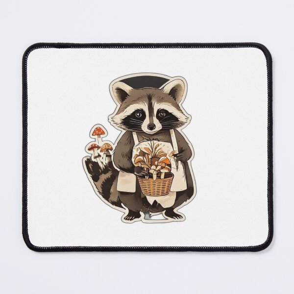 Item preview, Cottagecore Mushroom Forager Jimothy Raccoon Meme designed and sold by Gurjeetpixelart.