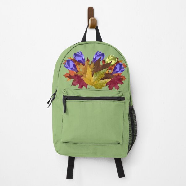 Item preview, Autumn leaves and violet and yellow flowers designed and sold by mariya-ivanova.