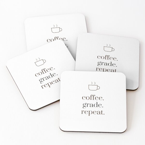 Item preview, Coffee Grade Repeat - Funny Minimalist Teacher Tee designed and sold by RankShift.