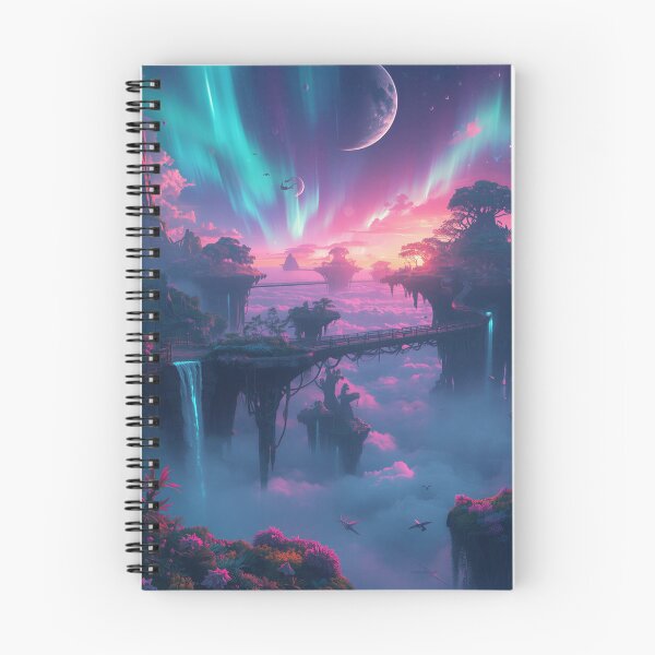 Item preview, Neon Twilight Floating Islands Alien Landscape designed and sold by Luminous Wilds.