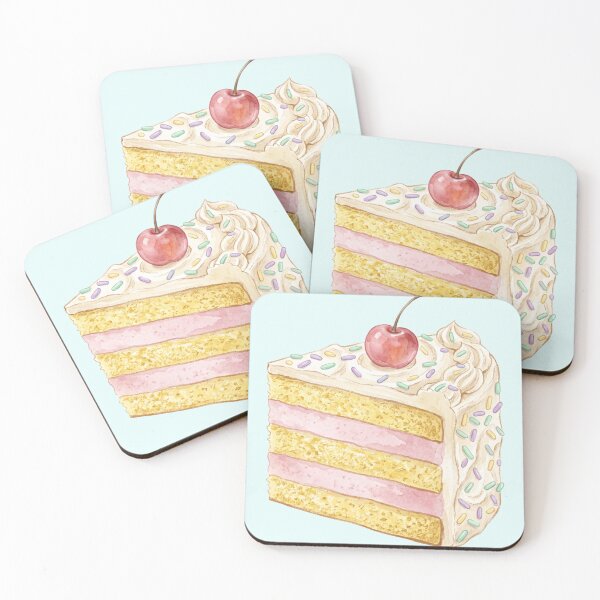 Item preview, Pastel Layer Cake Slice with Sprinkles and Cherry designed and sold by 0Zetgest.