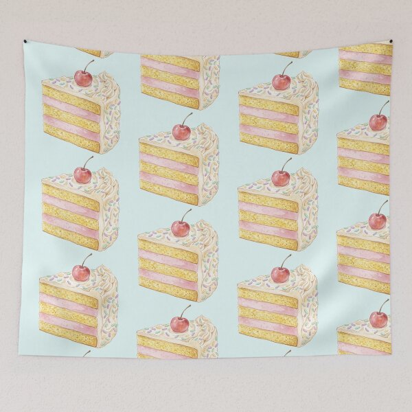 Item preview, Pastel Layer Cake Slice with Sprinkles and Cherry designed and sold by 0Zetgest.