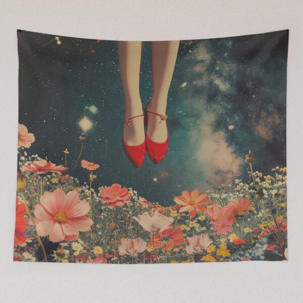 Item preview, Abstract Collage with Red Shoes and Flowers designed and sold by Soft Oddity.