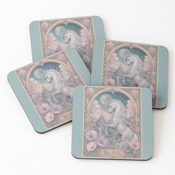 Item preview, Art Nouveau Believe Unicorn  designed and sold by UnicornAndRaven .