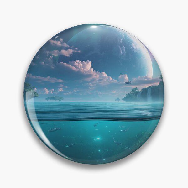Item preview, Aurora Ocean Planet Alien Fantasy Landscape designed and sold by Luminous Wilds.