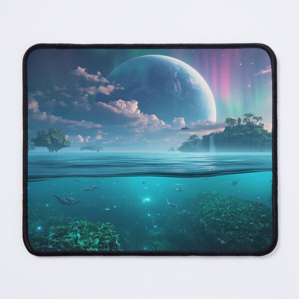 Item preview, Aurora Ocean Planet Alien Fantasy Landscape designed and sold by Luminous Wilds.