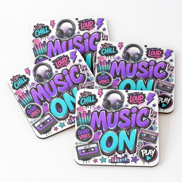 Item preview, MUSIC ON Neon Graffiti Design | DJ, Music Lover & Lo-Fi Sticker for Laptop, Notebook & More designed and sold by Stylestickers55.