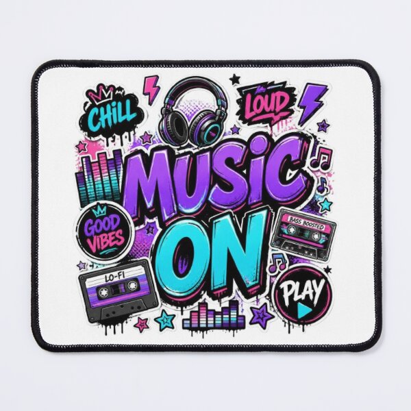 Item preview, MUSIC ON Neon Graffiti Design | DJ, Music Lover & Lo-Fi Sticker for Laptop, Notebook & More designed and sold by Stylestickers55.