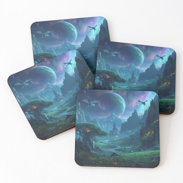 Item preview, Emerald Mist Dragon Valley Alien Landscape designed and sold by Luminous Wilds.