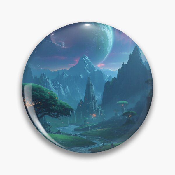 Item preview, Emerald Mist Dragon Valley Alien Landscape designed and sold by Luminous Wilds.
