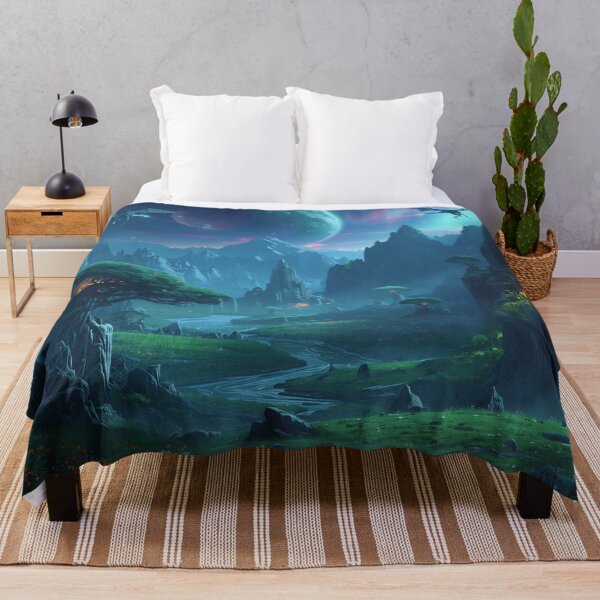 Item preview, Emerald Mist Dragon Valley Alien Landscape designed and sold by Luminous Wilds.