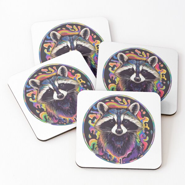 Item preview, Psychedelic Trippy Jimothy Raccoon Rainbow Meme designed and sold by Gurjeetpixelart.