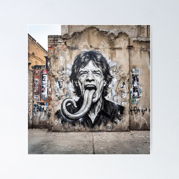 Item preview, Mick Jagger Street Art designed and sold by Home Decor Art.