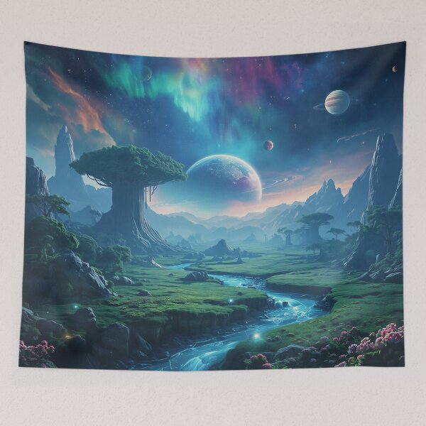 Item preview, Infinite Cosmic Forest Alien Planet Landscape designed and sold by Luminous Wilds.