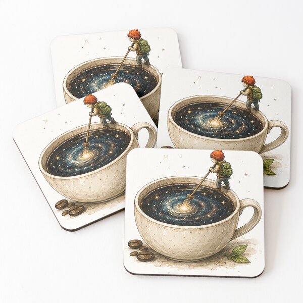 Artikelvorschau, Ein kleiner Entdecker rührt in einer Galaxie-Kaffeetasse entworfen und verkauft von Sara-Ai.