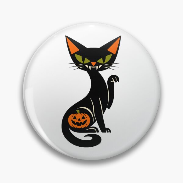 Item preview, Spooky Vampire Black Cat Pumpkin Retro Halloween Art Cat Lover Gift  designed and sold by Artycom.