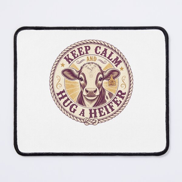 Item preview, Keep Calm and Hug a Heifer Country Western Cow Humor designed and sold by AntiqueImages.