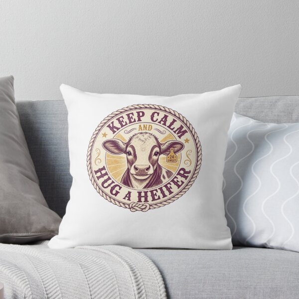 Item preview, Keep Calm and Hug a Heifer Country Western Cow Humor designed and sold by AntiqueImages.