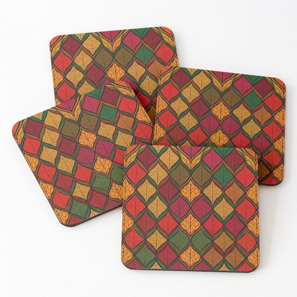 Item preview, Geometric Autumn Leaf Vein Pattern designed and sold by WitchyBotanicaArt.