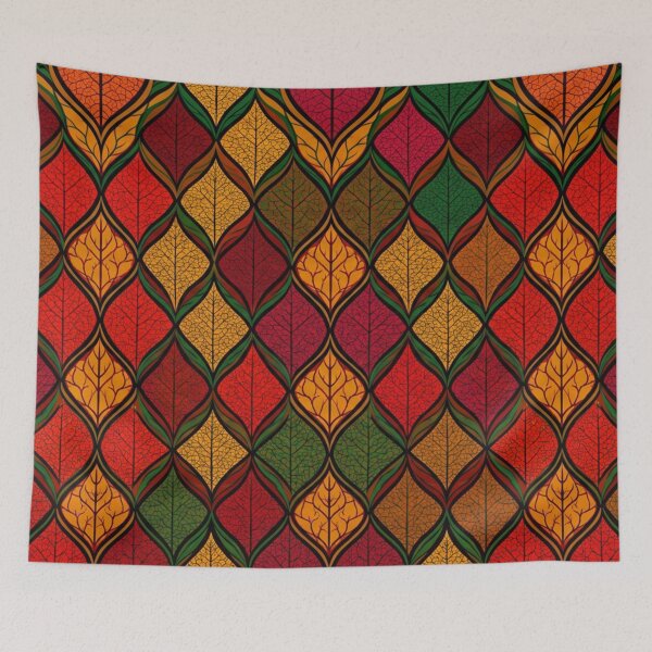 Item preview, Geometric Autumn Leaf Vein Pattern designed and sold by WitchyBotanicaArt.