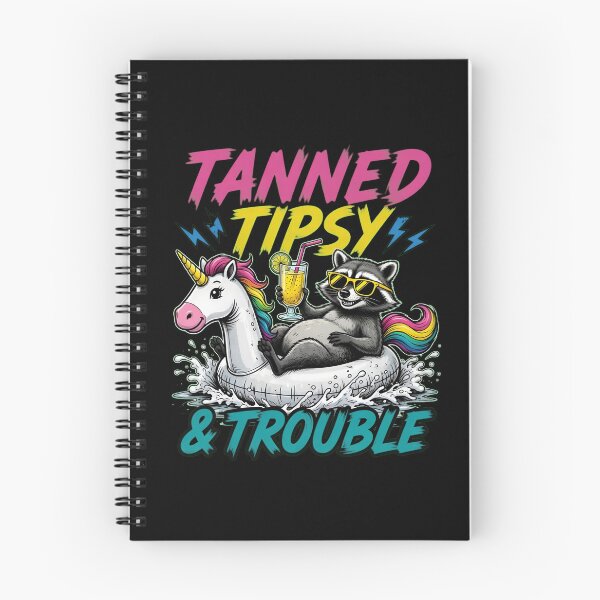 Item preview, Tanned Tipsy Trouble Raccoon Unicorn Float Design designed and sold by TshirtsOnline-.