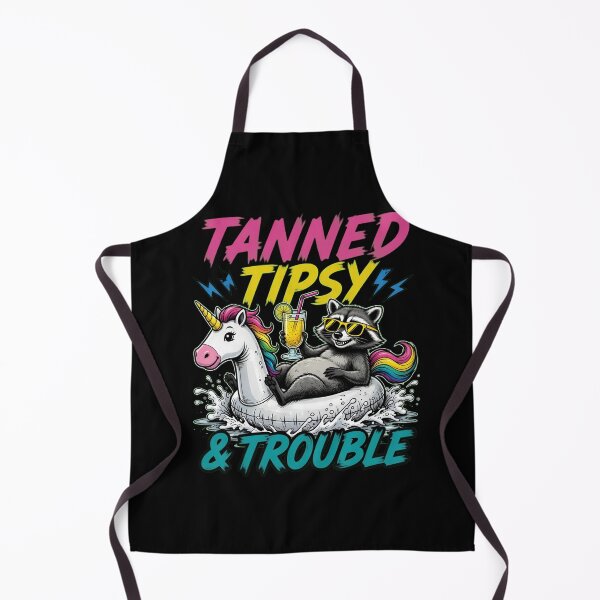 Item preview, Tanned Tipsy Trouble Raccoon Unicorn Float Design designed and sold by TshirtsOnline-.