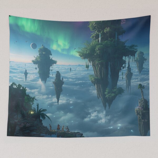 Item preview, Bioluminescent Sky Reef Alien Fantasy Landscape designed and sold by Luminous Wilds.
