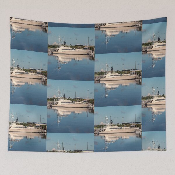 Item preview, Sport Fishing Boat Wall Art, Calm Marina designed and sold by Jiantmindworks.