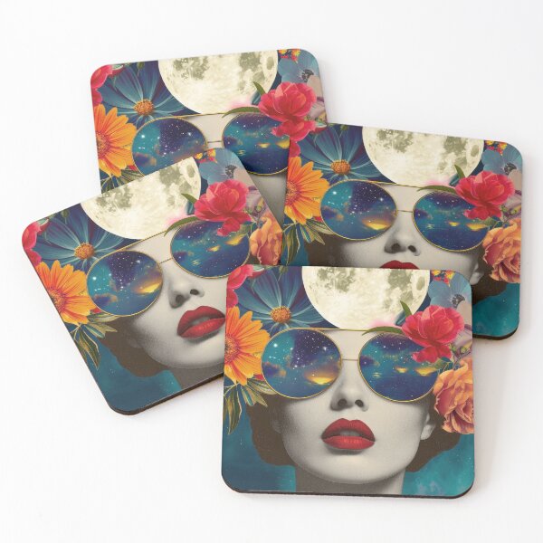 Item preview, Vintage Pop Art Portrait with Flowers designed and sold by Soft Oddity.