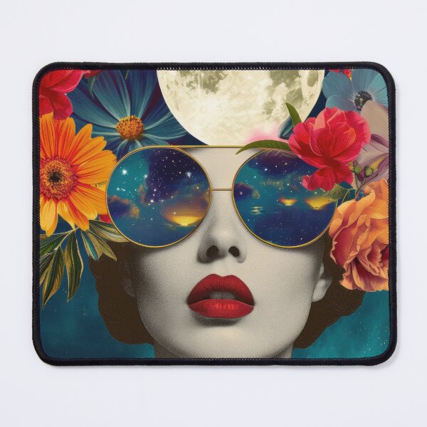Item preview, Vintage Pop Art Portrait with Flowers designed and sold by Soft Oddity.