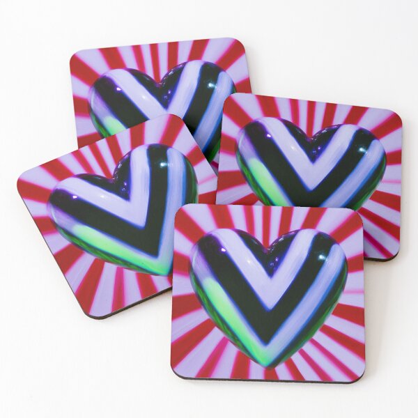 Item preview, Hypnotic Chevron Heart Sunburst designed and sold by bubblegoth.