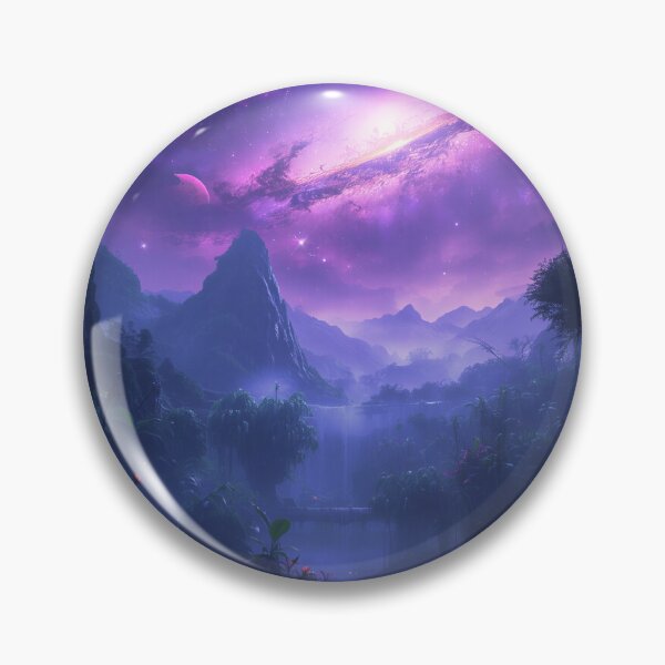 Item preview, Violet Nebula Jungle Alien Sci Fi Landscape designed and sold by Luminous Wilds.