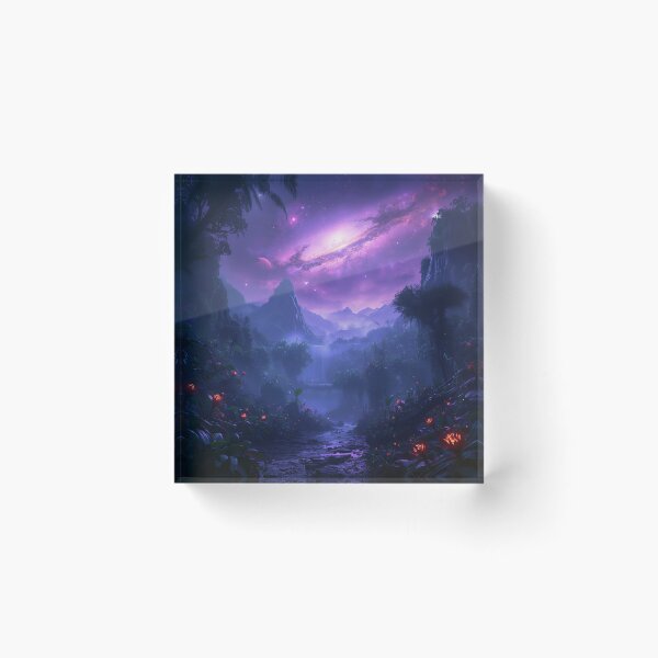 Item preview, Violet Nebula Jungle Alien Sci Fi Landscape designed and sold by Luminous Wilds.