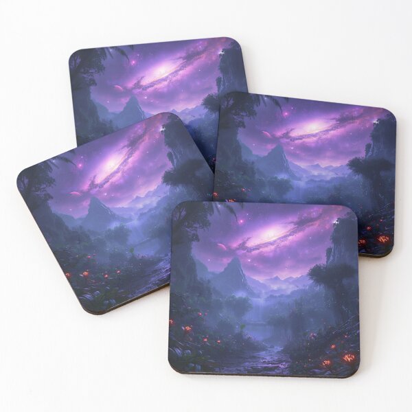 Item preview, Violet Nebula Jungle Alien Sci Fi Landscape designed and sold by Luminous Wilds.