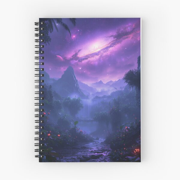 Item preview, Violet Nebula Jungle Alien Sci Fi Landscape designed and sold by Luminous Wilds.