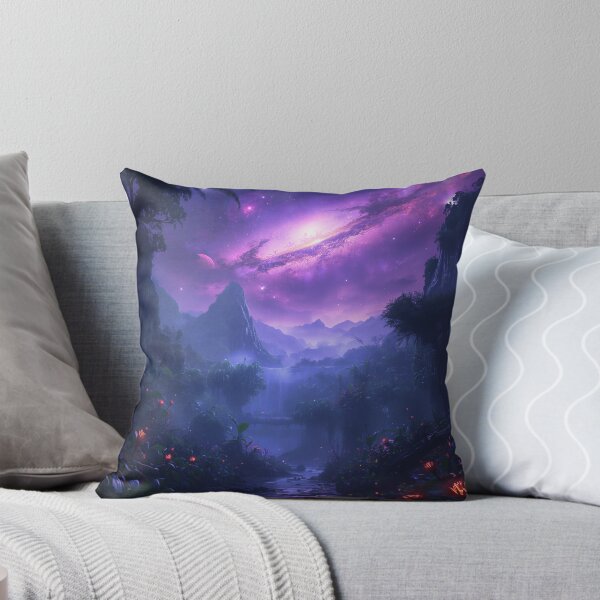 Item preview, Violet Nebula Jungle Alien Sci Fi Landscape designed and sold by Luminous Wilds.