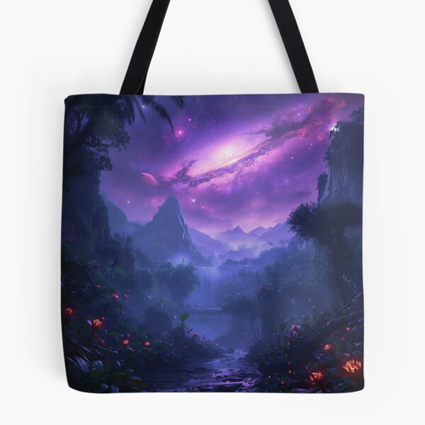 Item preview, Violet Nebula Jungle Alien Sci Fi Landscape designed and sold by Luminous Wilds.