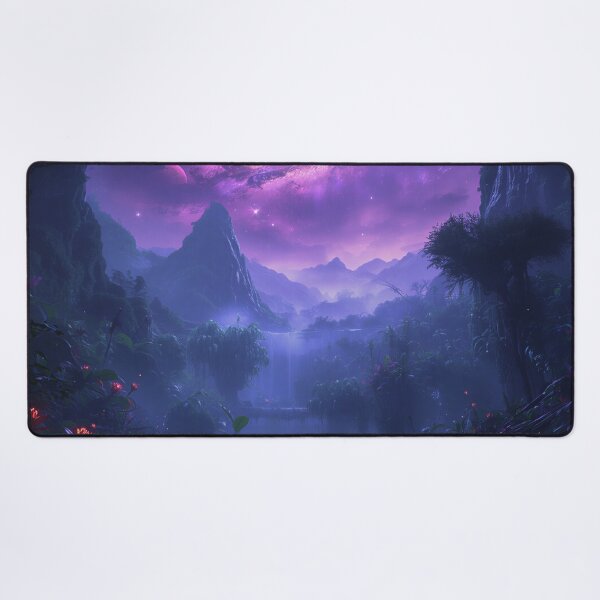 Item preview, Violet Nebula Jungle Alien Sci Fi Landscape designed and sold by Luminous Wilds.