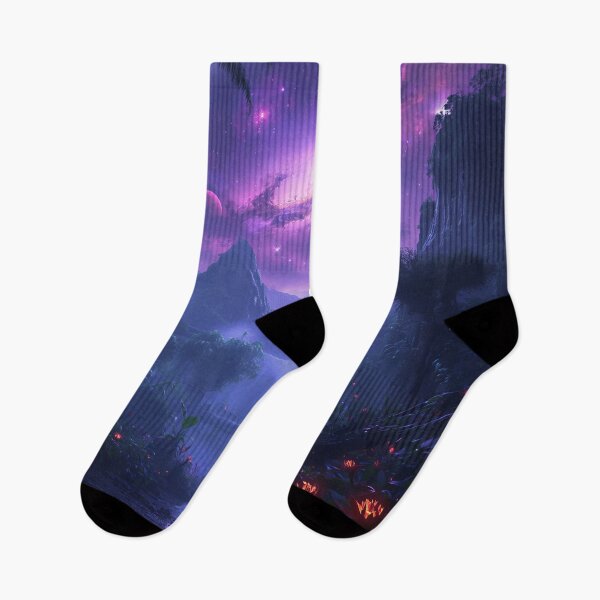 Item preview, Violet Nebula Jungle Alien Sci Fi Landscape designed and sold by Luminous Wilds.