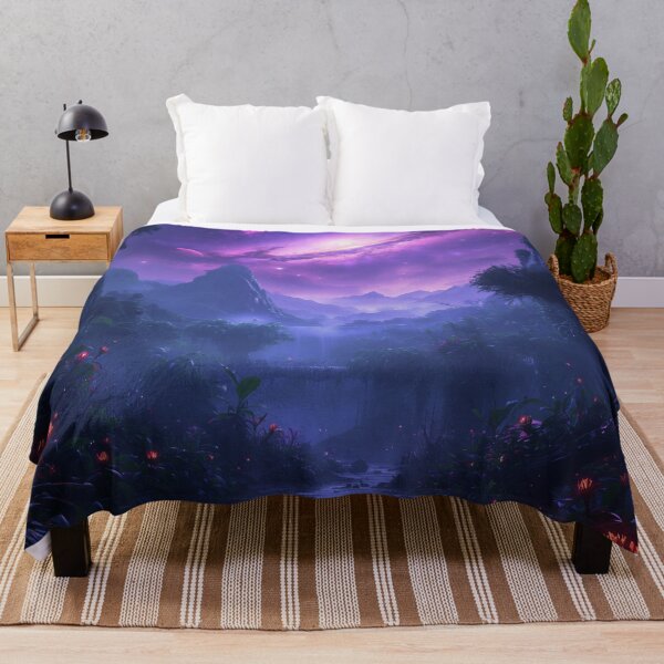 Item preview, Violet Nebula Jungle Alien Sci Fi Landscape designed and sold by Luminous Wilds.