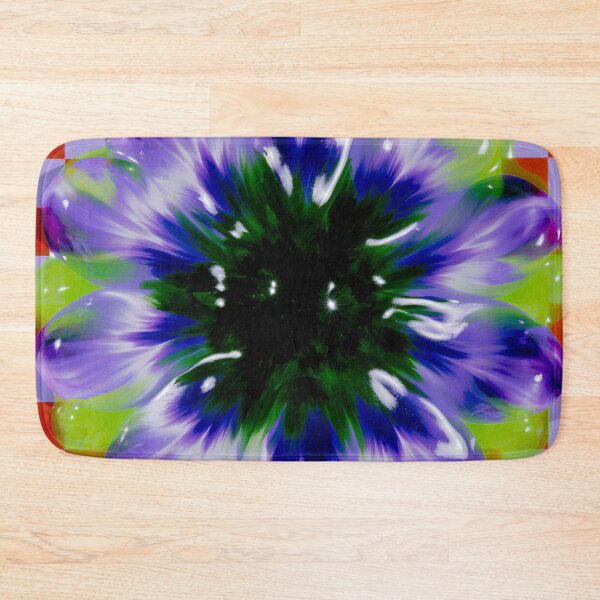 Item preview, Psychedelic Purple Bloom on Checkerboard designed and sold by bubblegoth.