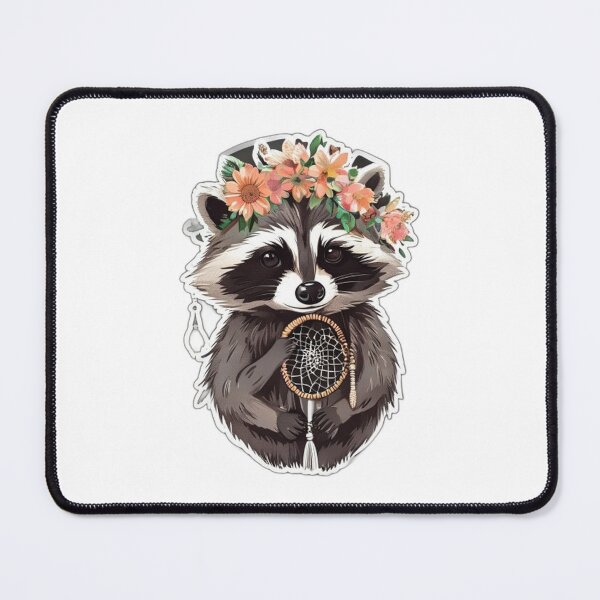 Item preview, Boho Flower Crown Jimothy Raccoon Chic Meme designed and sold by Gurjeetpixelart.