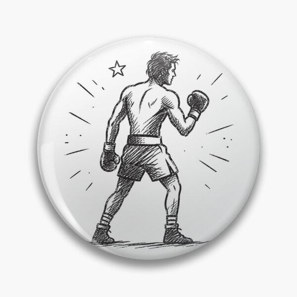Item preview, Retro Minimalist Boxer Doodle Vintage Fighting Spirit Sketch designed and sold by Moizento.