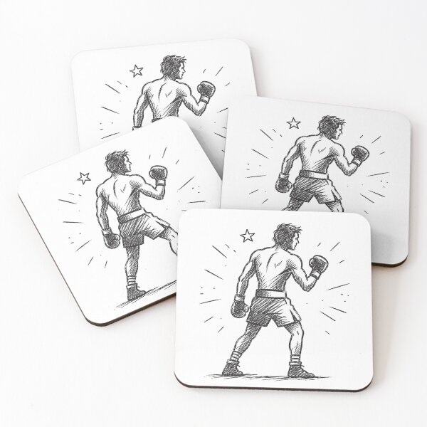 Item preview, Retro Minimalist Boxer Doodle Vintage Fighting Spirit Sketch designed and sold by Moizento.