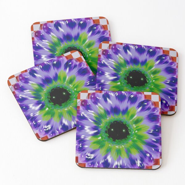 Item preview, Psychedelic Purple Flower Checkerboard designed and sold by bubblegoth.