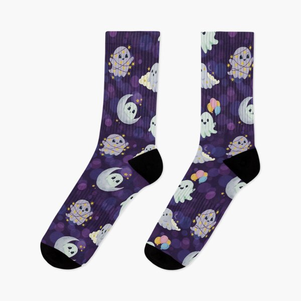 Item preview, Cute Celestial Ghosts and Stars Seamless Halloween Pattern designed and sold by StoriesInGrain.