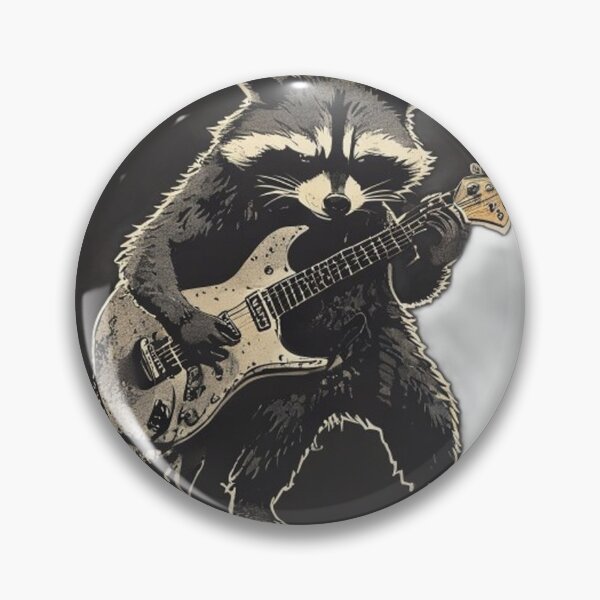 Artikelvorschau, Grunge-Rocker der 90er, Jimothy Raccoon, Gitarren-Meme entworfen und verkauft von Gurjeetpixelart.
