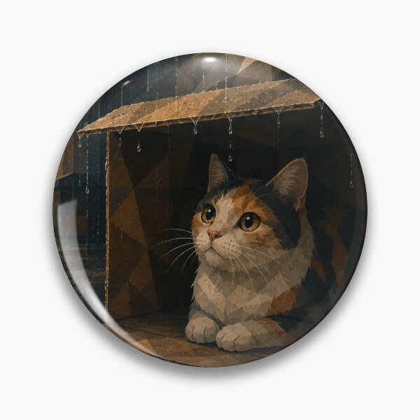 Item preview, Calico Stray Cat Hiding from the Rain designed and sold by Mindworx21.